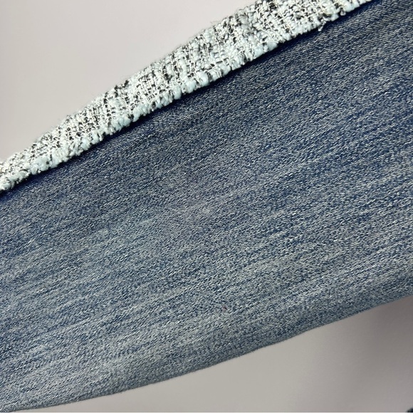 Minkas Chambray Tweed Cotton Blend Blue Full Zip Jacket Small - Picture 7 of 12